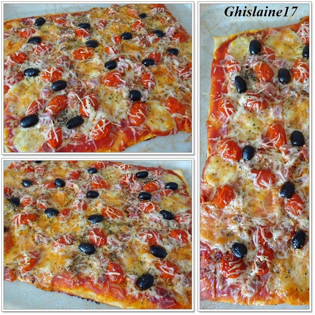 Pizza jambon, tomate, mozzarella