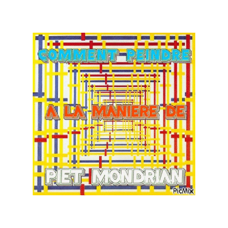 Dessin et peinture - vidéo 4035 : Comment peindre à la manière de Piet Mondrian ( multitechniques ) ? - acrylique.