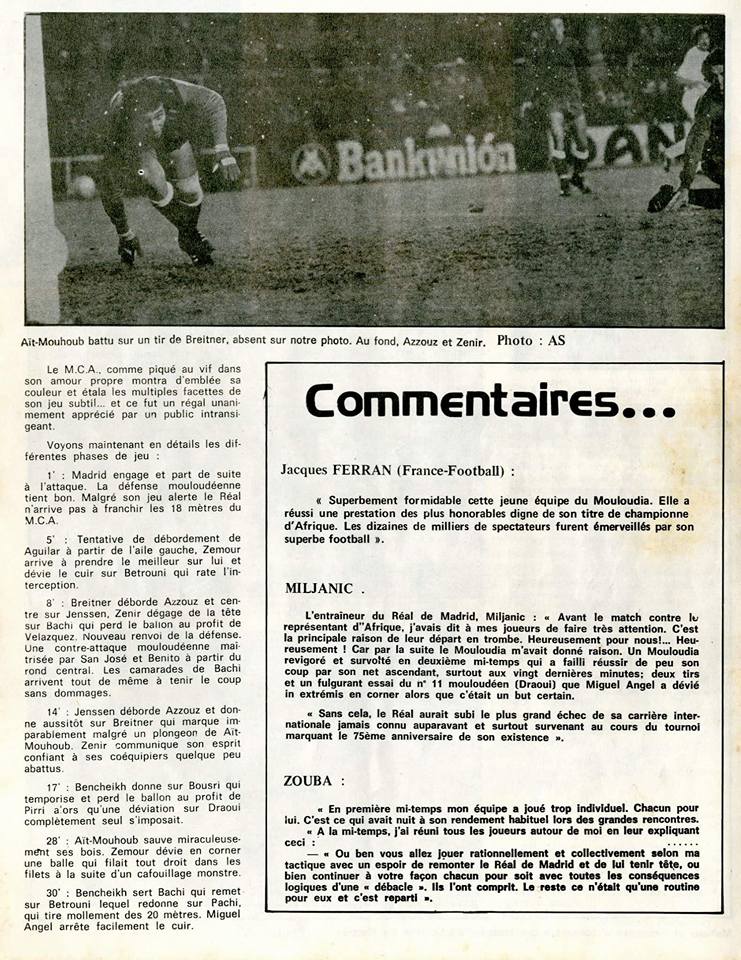 N° 7 Avril-Mai 1977 Le Doyen spécial Tournoi Real Madrid avec Argentine, Iran et MCA