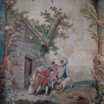 les fables de la fontaine, une tapisserie d'aubusson conservée au musée nissim