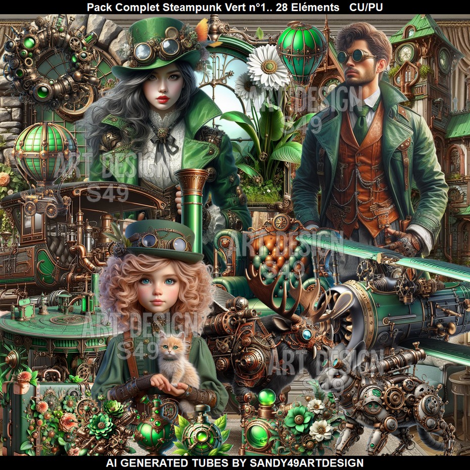 Pack Complet Steampunk vert n°1