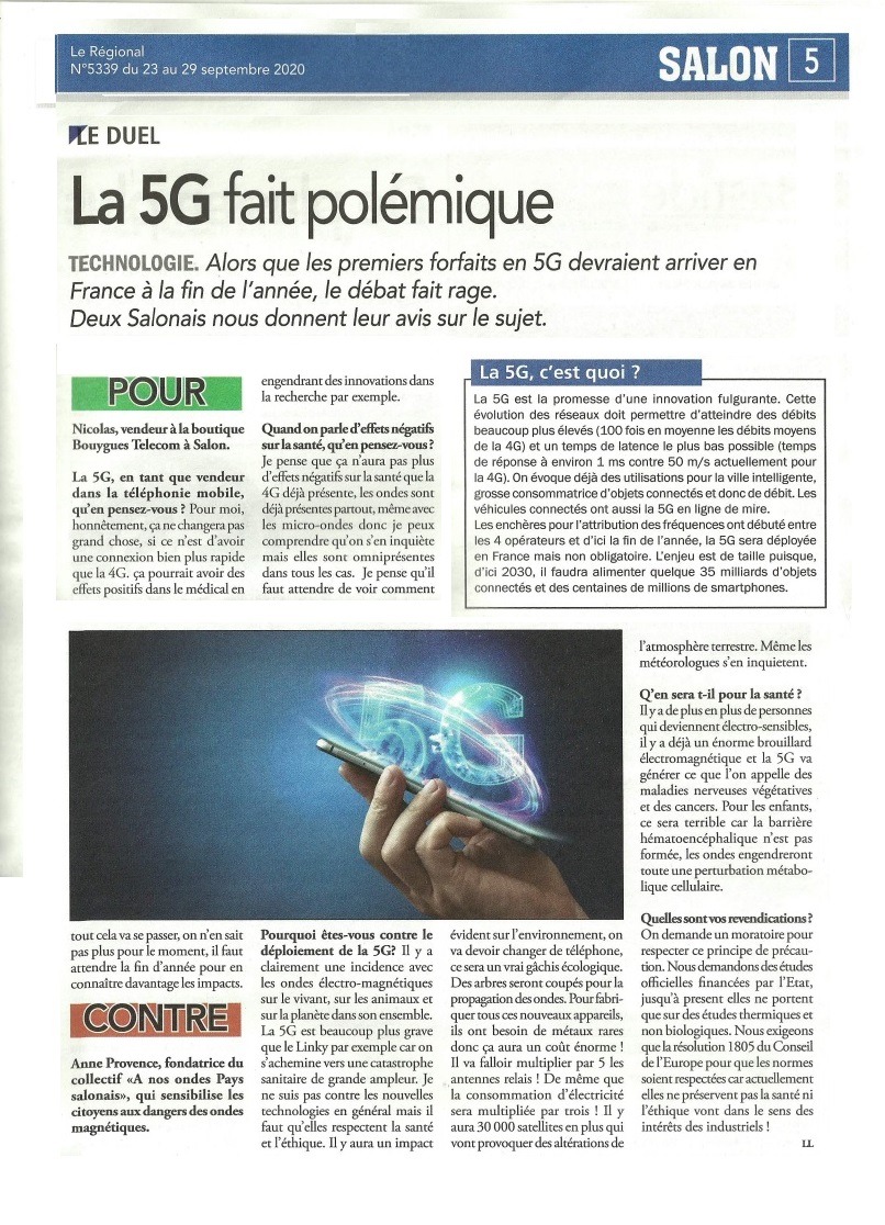 Le Régional >>> La 5G fait polémique