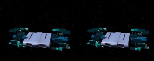 Gwen vu de l'arrière en vue stéréo