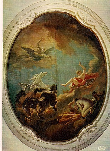 Salon Louis XV plafond peint par Noël-Nicolas Coypel