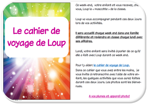 Le cahier de voyage de Loup version 2016