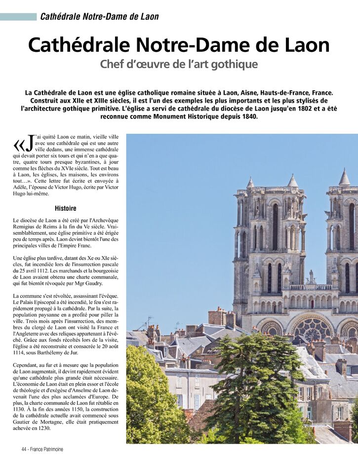 Les plus beaux sites de France - Cathédrale Notre-Dame de Laon (4 pages)