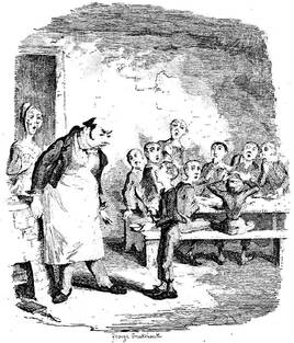Oliver Asking for More” an illustration for "Oliver Twist" by George  Cruikshank
