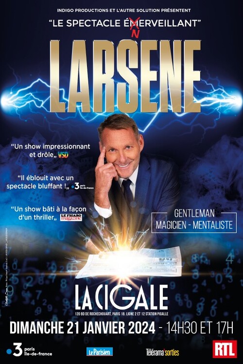 Larsene pour deux représentations magiques à La Cigale à Paris le 21 janvier 2024