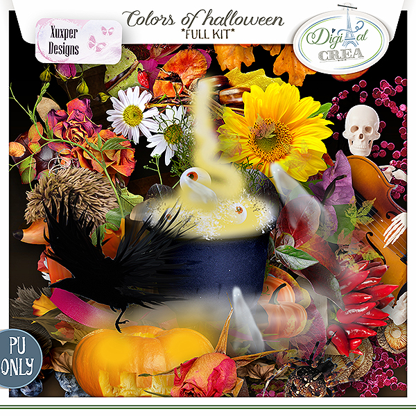 colors of halloween Kit de xuxper designs
