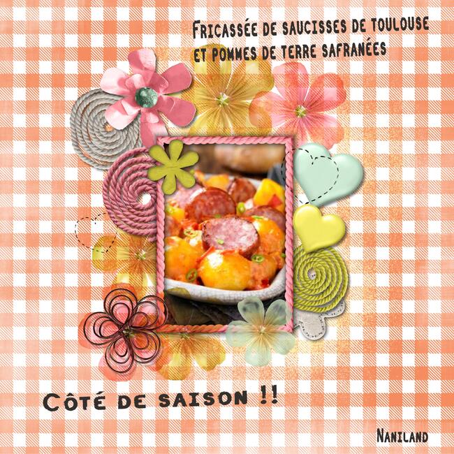 Fricassée de saucisse de Toulouse et pommes de terre safranées