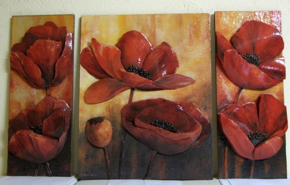 Triptyque de coquelicots 007