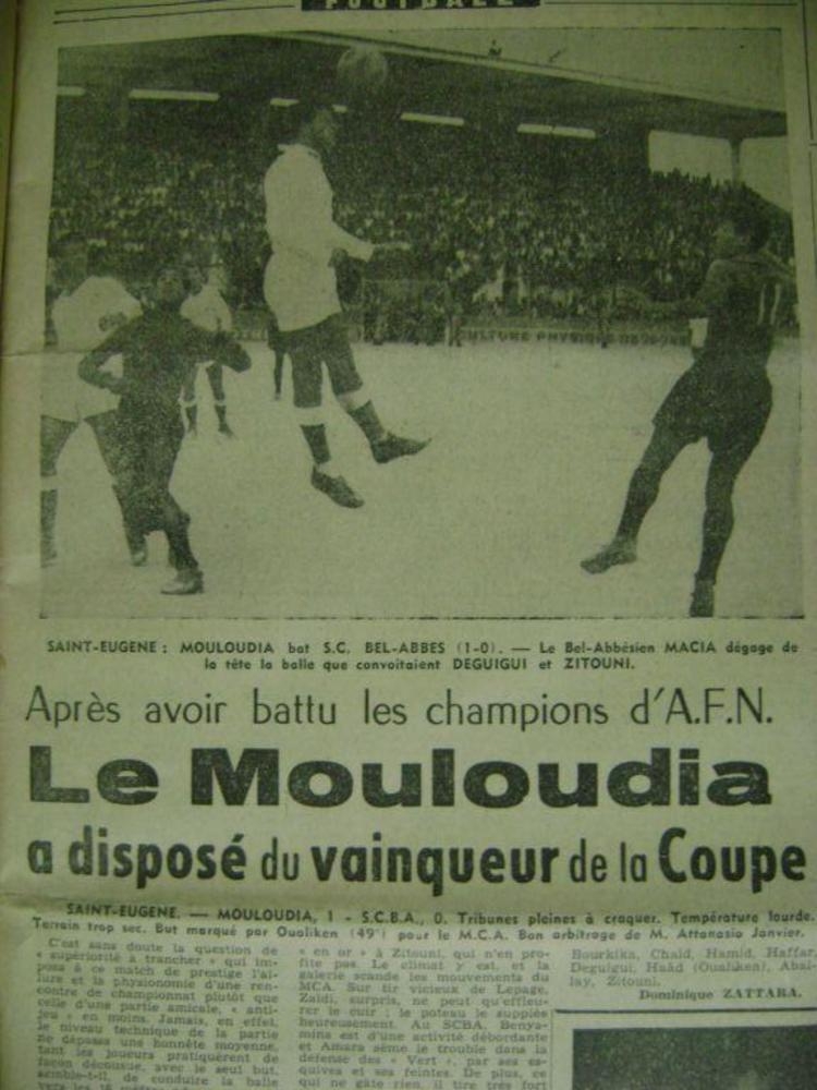 19 Juin 1955 Amical MCA-SC Bel Abbès 1-0