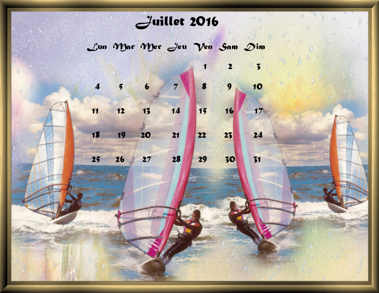calendrier de juillet 2016