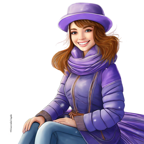 Femme hiver violet 4