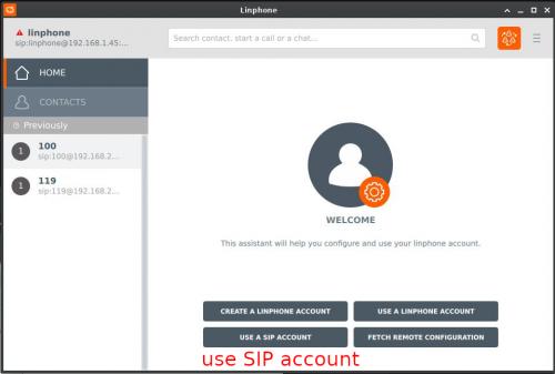 Configuration Linphone