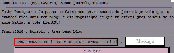 un petit mots sous la shoutbox