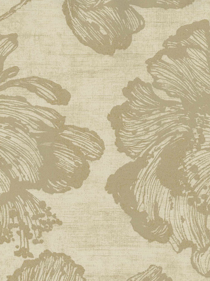 Metallic Gold Raised Floral Wallpaper By Seabrook