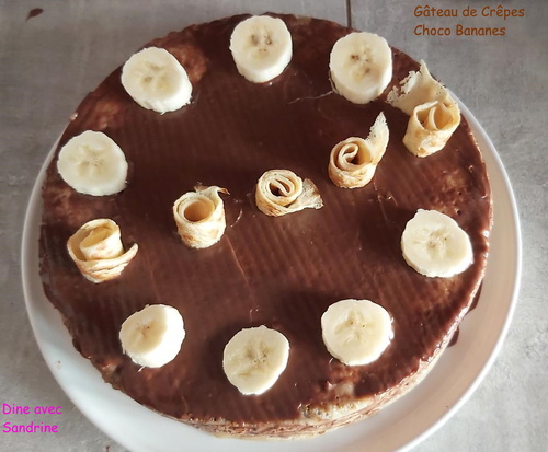 Un Gâteau de Crêpes Chocolat Bananes