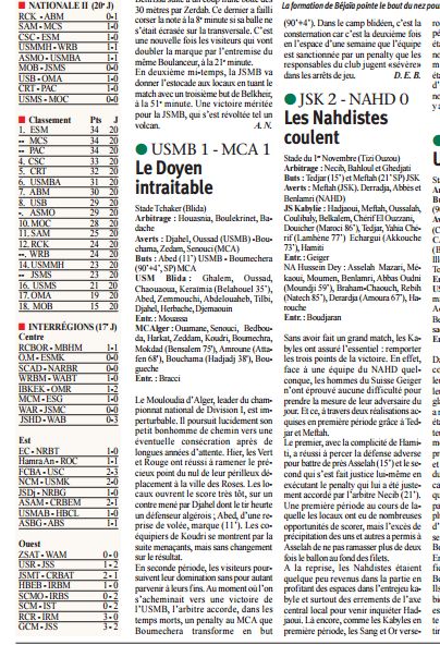 Samedi 30.01.2010 stade Tchaker USMB-MCA 1-1