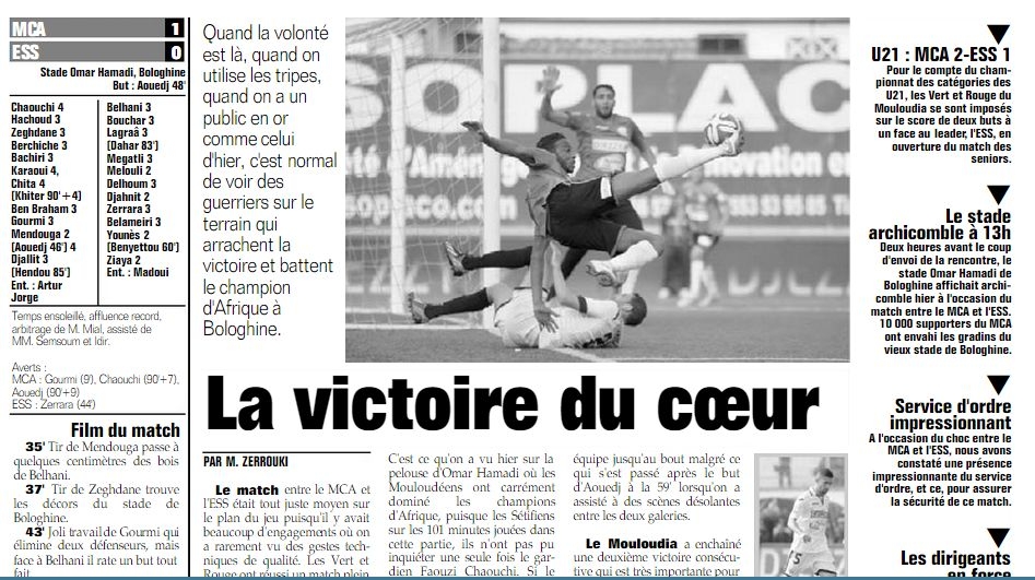 samedi 21.03.2015 MCA-ES Sétif 1-0