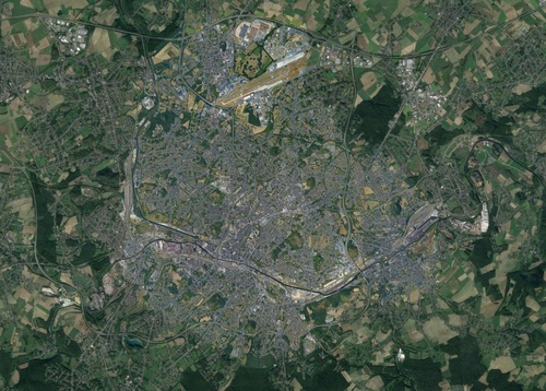 Charleroi - agglomération (vue satellite Google Maps)