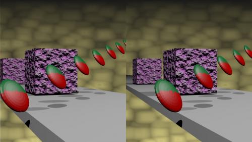 Cubes et disques en vue stéréo