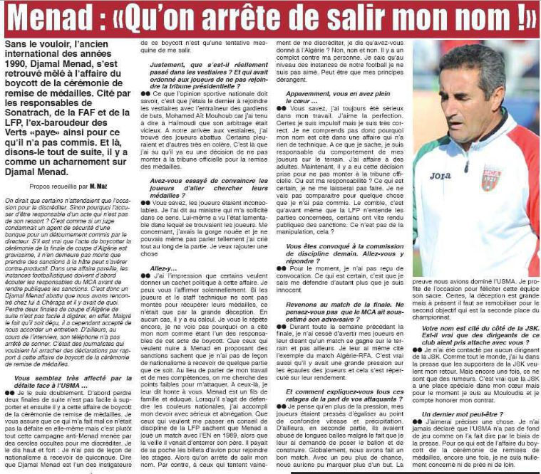 La reprise après la finale raté