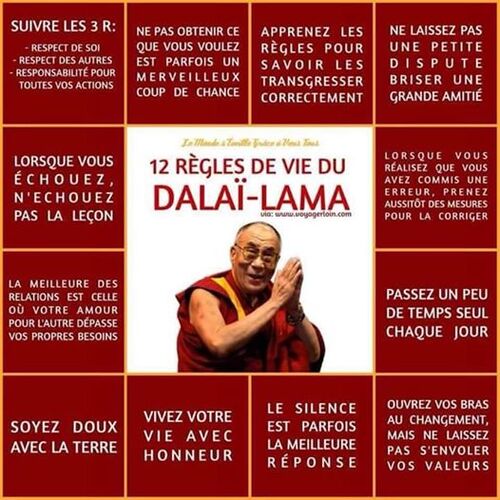 12 règles de vie du dalai lama