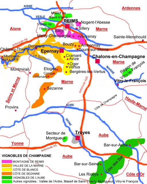 Le vignoble champenois / LA REGION CHAMPAGNE / Champagne / Régions / Vins  VignesVignerons