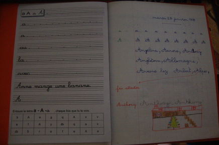 cahier d'écriture 