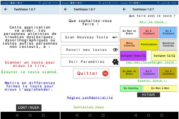 TextVision : scanner un document, l'adapter, le lire par voix de synthèse, et l'exporter... (Android )