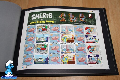 Collection de timbres Schtroumpfs - série "The Smurfs x Love Hong Kong"