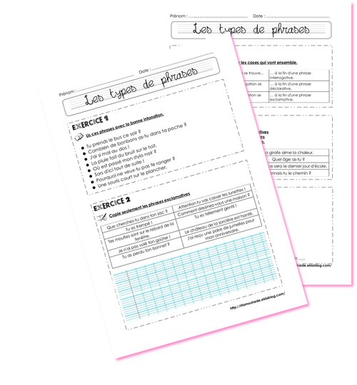 Exercices sur les types de phrases