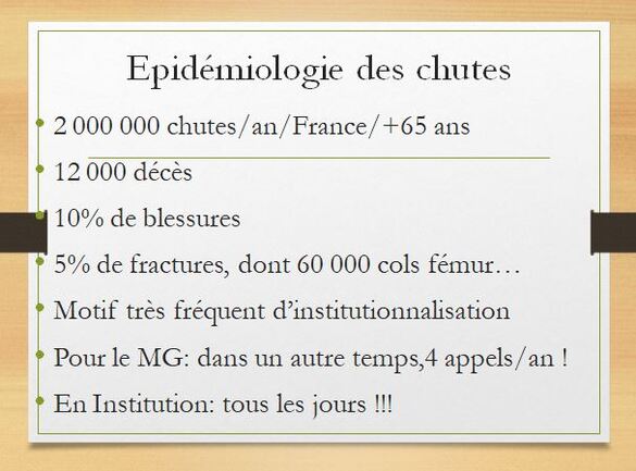 "Prévention de la chute chez la personne âgée", une conférence du Docteur Claude Plassard