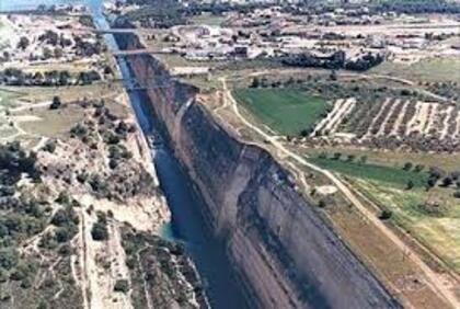 Le canal de Corinthe.