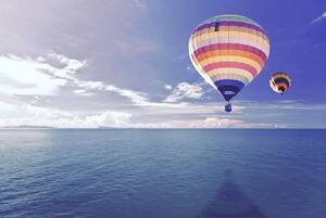 season balloons sea waves sky balloons 