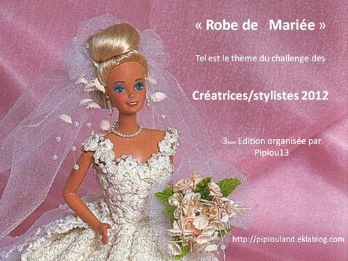 Projet styliste 2012 ..Barbie Mariée...le point (4)