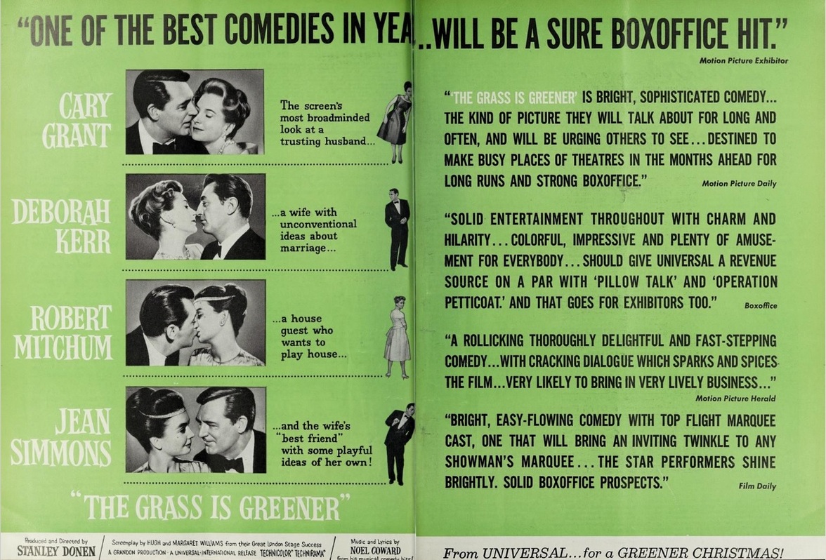 THE GRASS IS GREENER BOX OFFICE USA 1960
