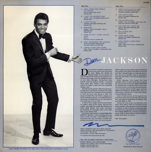 Deon Jackson : Album " His Greatest Recordings " Solid Smoke Records SS-8020 [ US ]