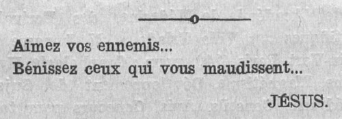 Aimez vos ennemis (Le Fraterniste, 1er mars 1927)