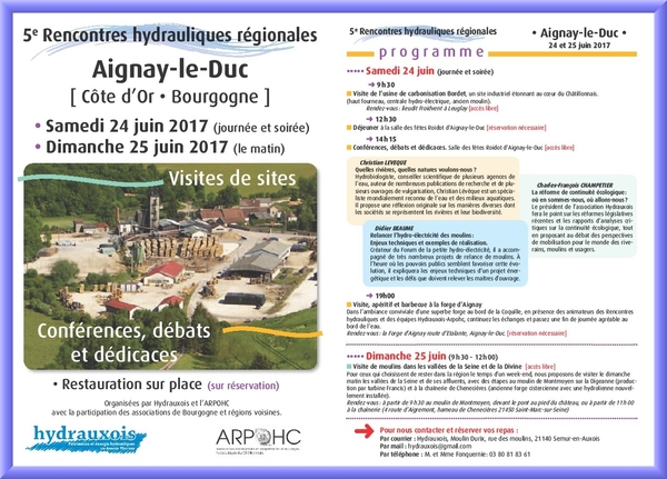 Rendez-vous aux "Journées hydrauliques" dans le Châtillonnais