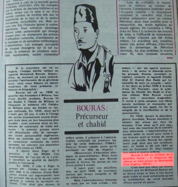 Le Chahid Bouras Mohamed Mouloudia et Scoutisme
