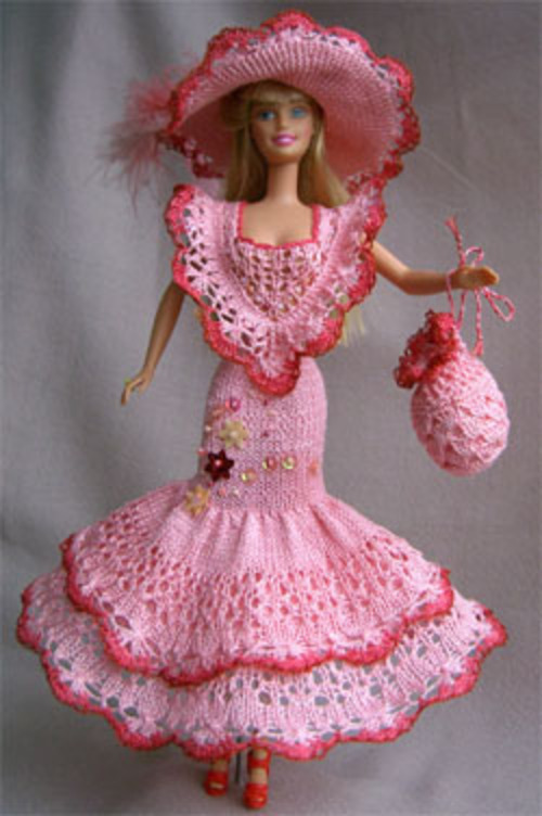 Barbie: robes tricot en russe, elles me font rêver