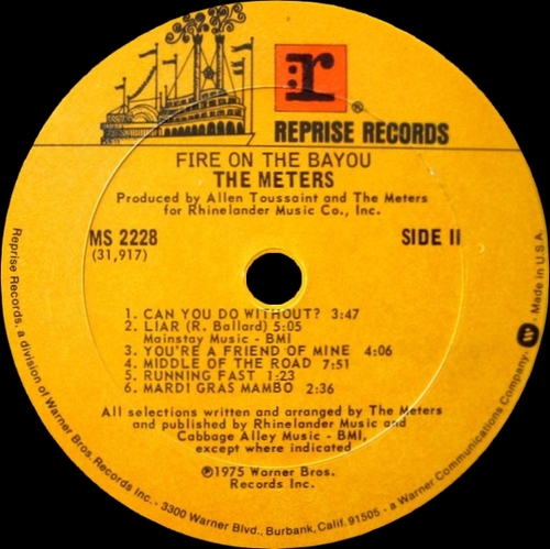 The Meters : Album " Fire On The Bayou " Reprise Records MS 2228 [ US ]