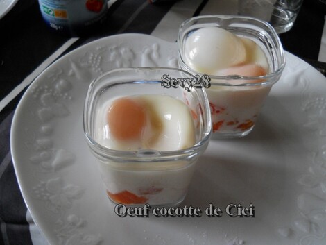 Oeuf, cocotte, jambon, tomate