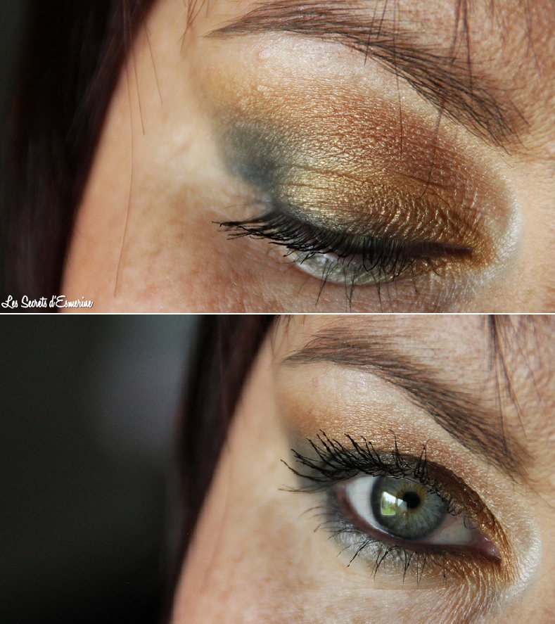 maquillage gris or cuivre