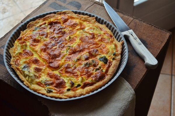 Tarte aux poireaux (pâte feuilletée levée)