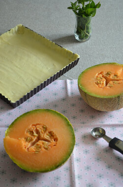 Tarte Melon sur Crème d'Amande {fraîcheur garantie}