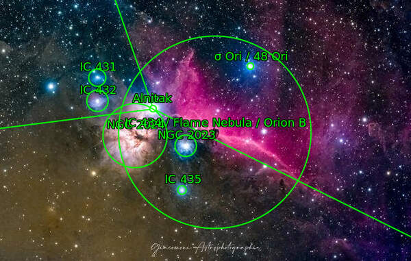 IC434 - Nébuleuses de la tête de cheval et de la Flamme - 06/08/16 décembre 2023