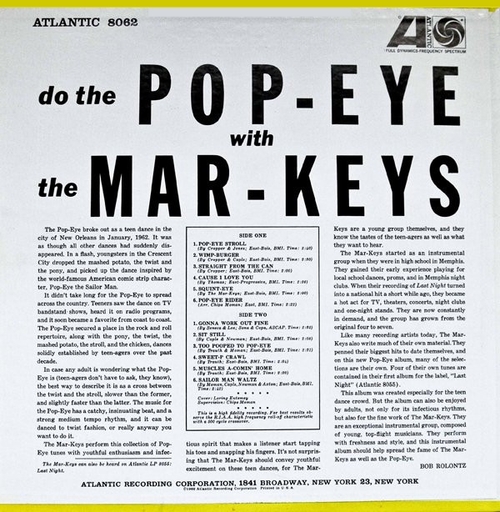 The Mar-Keys : Album " Do The Pop-Eye With The Mar-Keys " Atlantic Records 8062 [ US ]